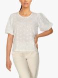 Sisters Point Floral Embroidery Cotton Blouse, Off White