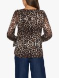 Sisters Point Frill Animal Print Blouse, Leo