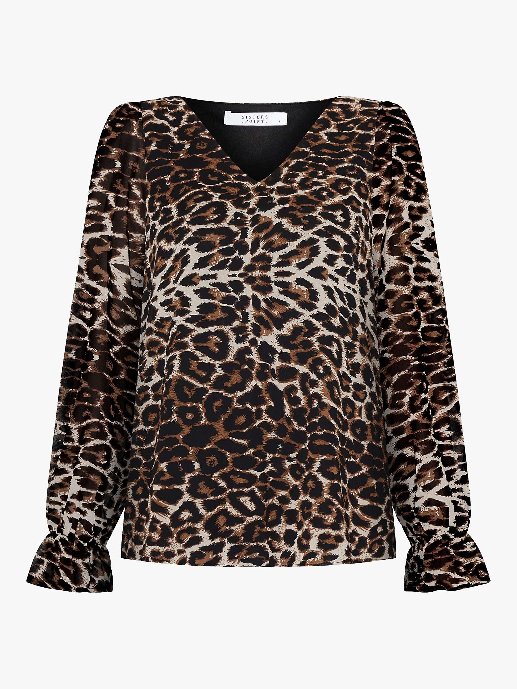 Buy Sisters Point Frill Animal Print Blouse, Leo Online at johnlewis.com