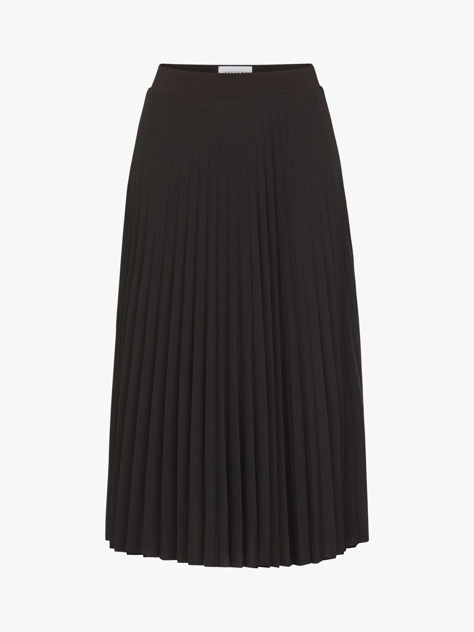 Buy Sisters Point Pleated Midi Skirt, Black Online at johnlewis.com