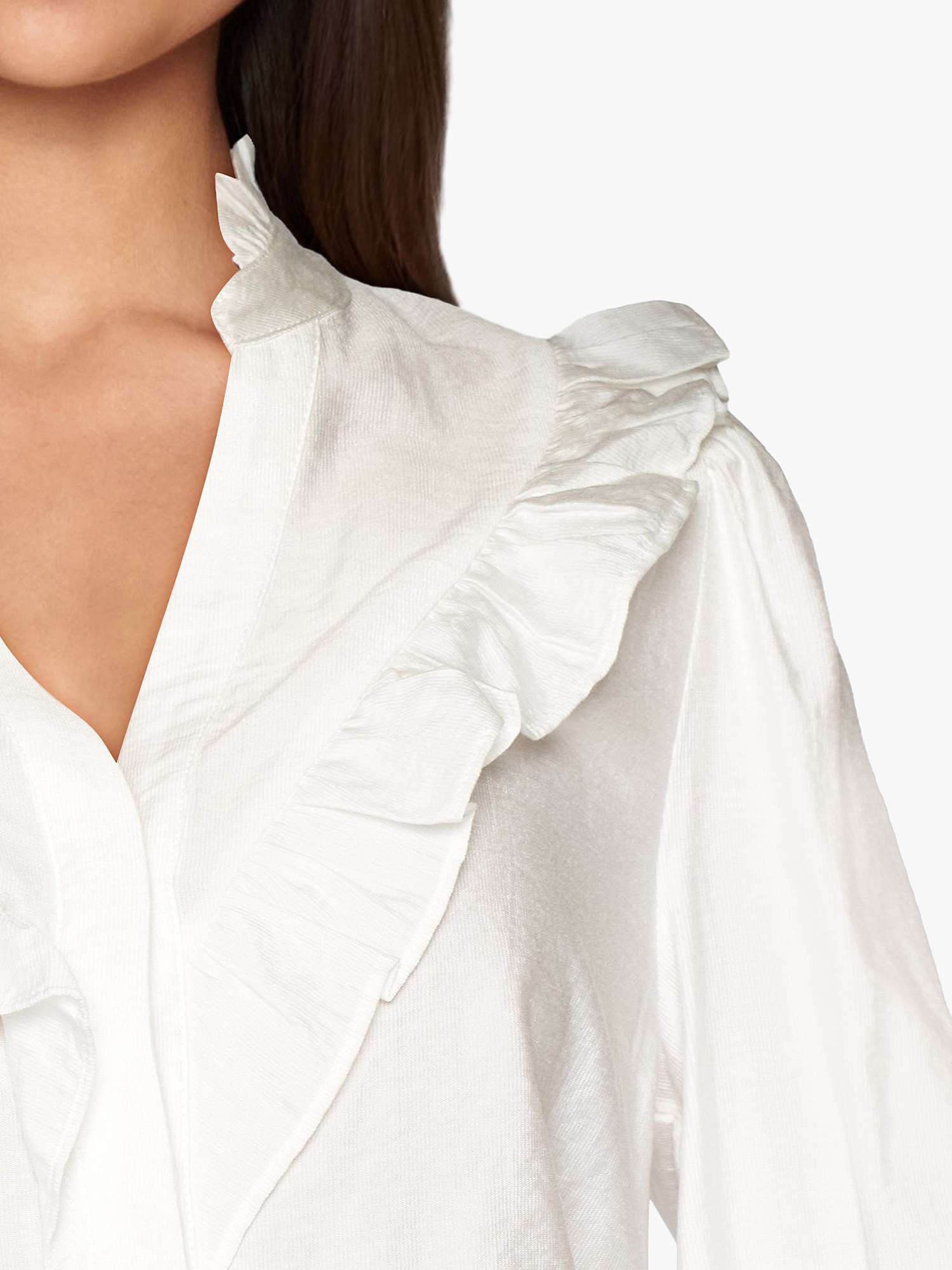 Buy Sisters Point Viga Frill Detail Blouse, Cream Online at johnlewis.com