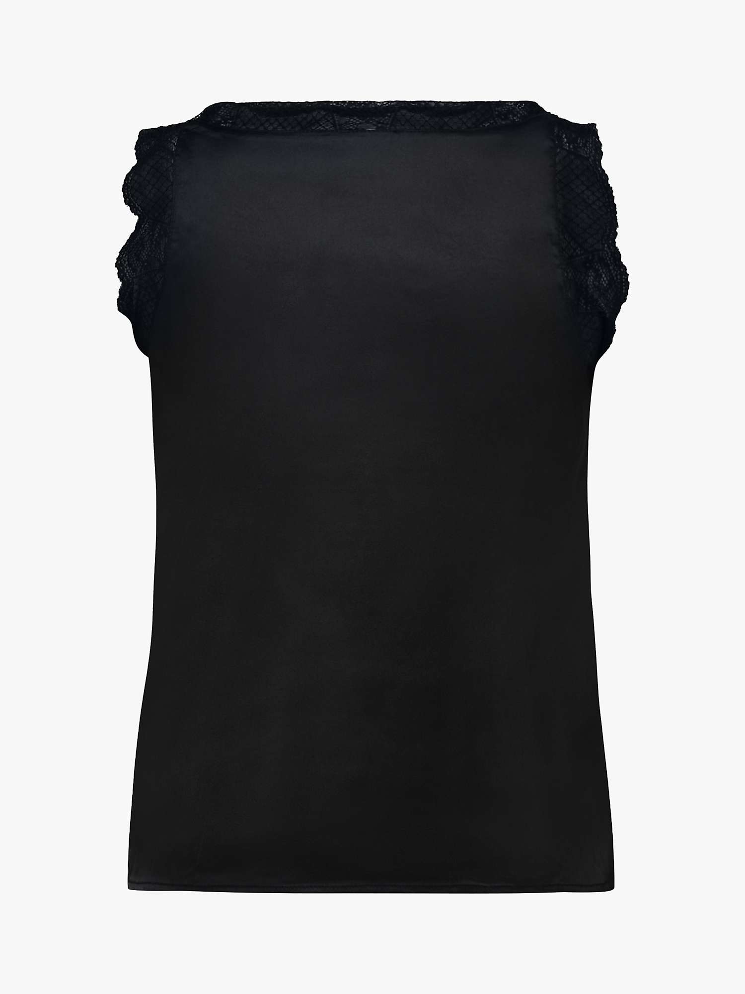 Buy Sisters Point Vara Lace Detail Sateen Top, Black Online at johnlewis.com