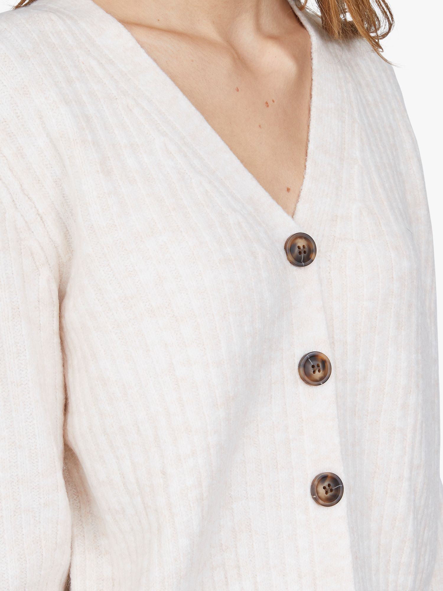 Buy Sisters Point Lexa Ribbed Knitted Cardigan, Powder Mel Online at johnlewis.com