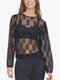 Sisters Point Dico-t Feminine Transparent Blouse, Black