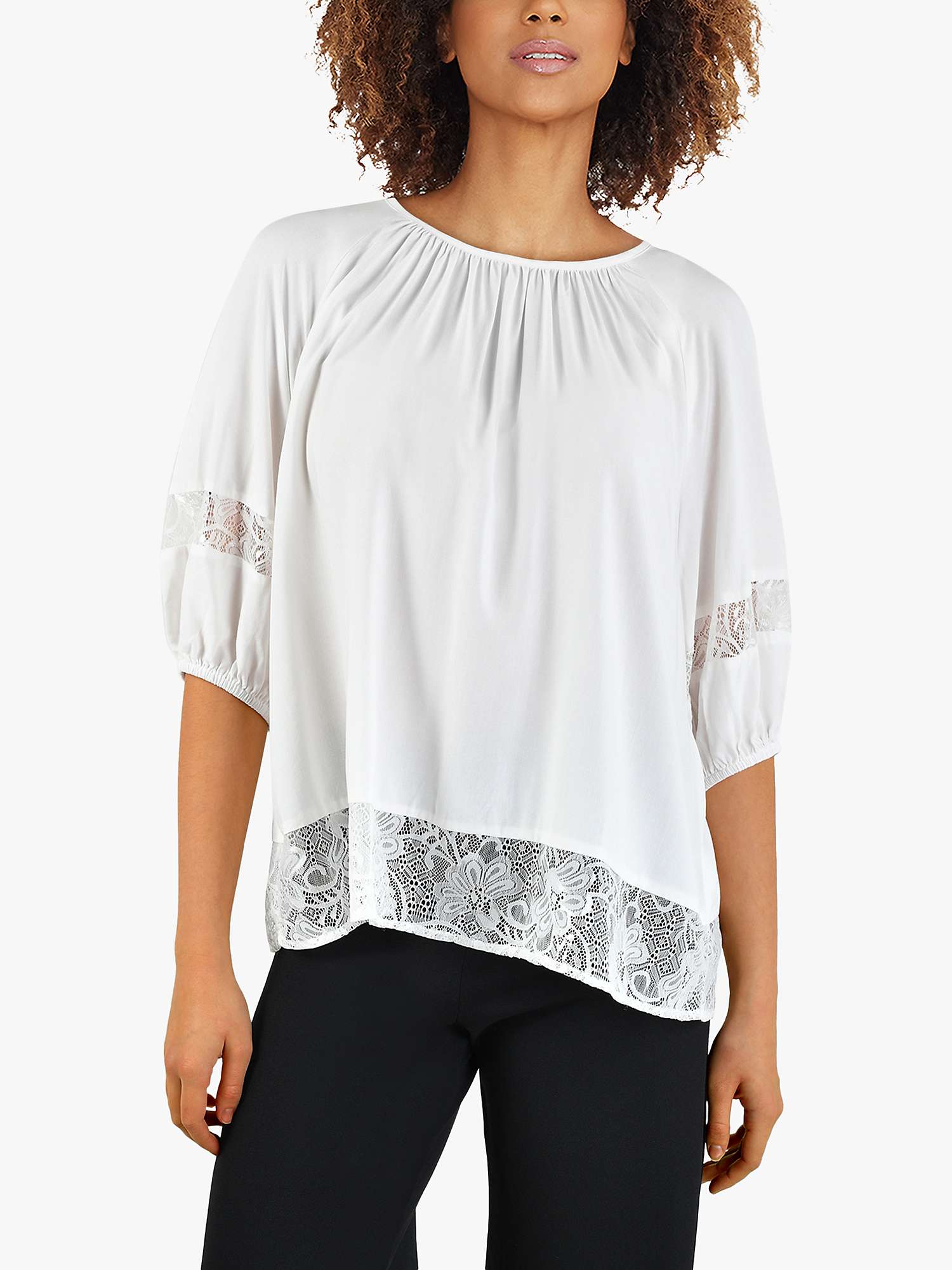 Buy Sisters Point Eiya Loose Fitted Lace Top, Off White Online at johnlewis.com