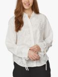 Sisters Point Esena Tie Cuff Textured Cotton Shirt, Cream