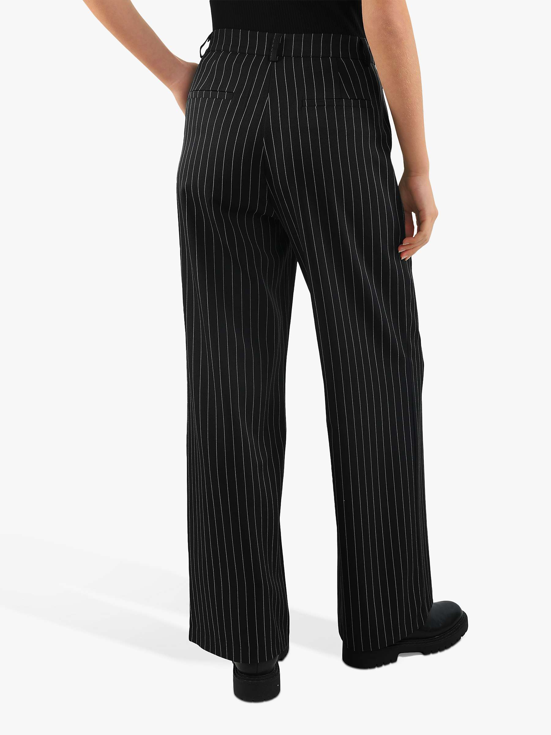 Buy Sisters Point Vagna Pinstripe Suit Trousers, Black Online at johnlewis.com
