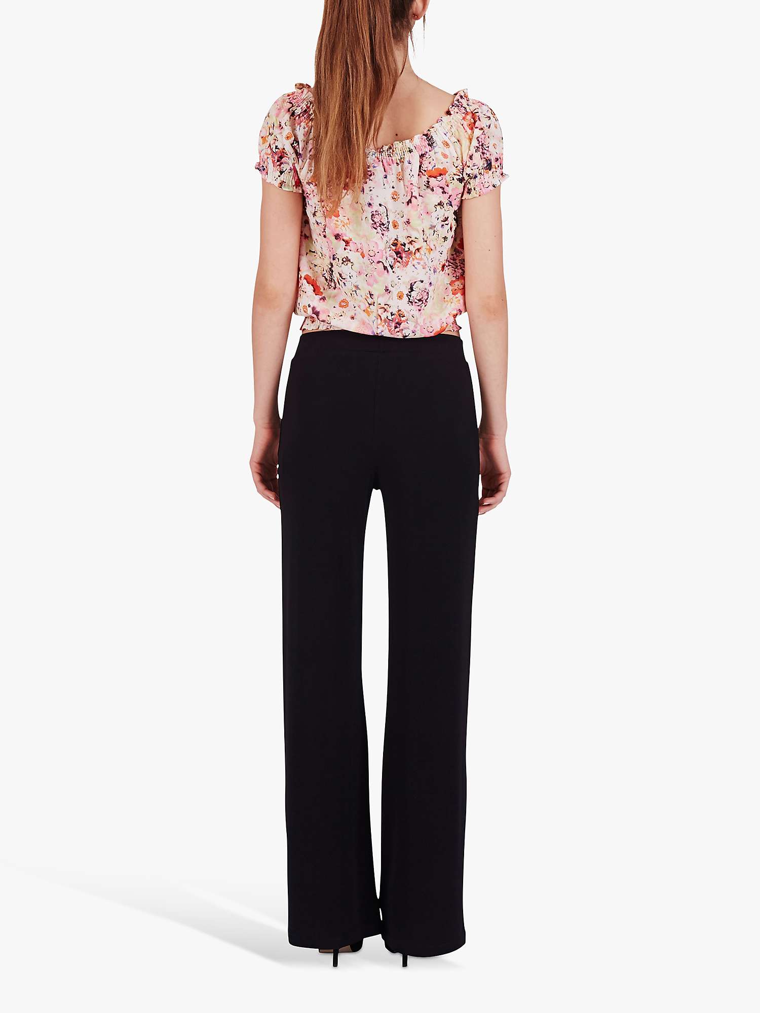 Buy Sisters Point Gro Wide Leg Pull-On Trousers, Black Online at johnlewis.com