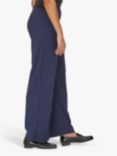 Sisters Point GLUT-PA.A Wide Leg Pull-On Jersey Trousers, Navy