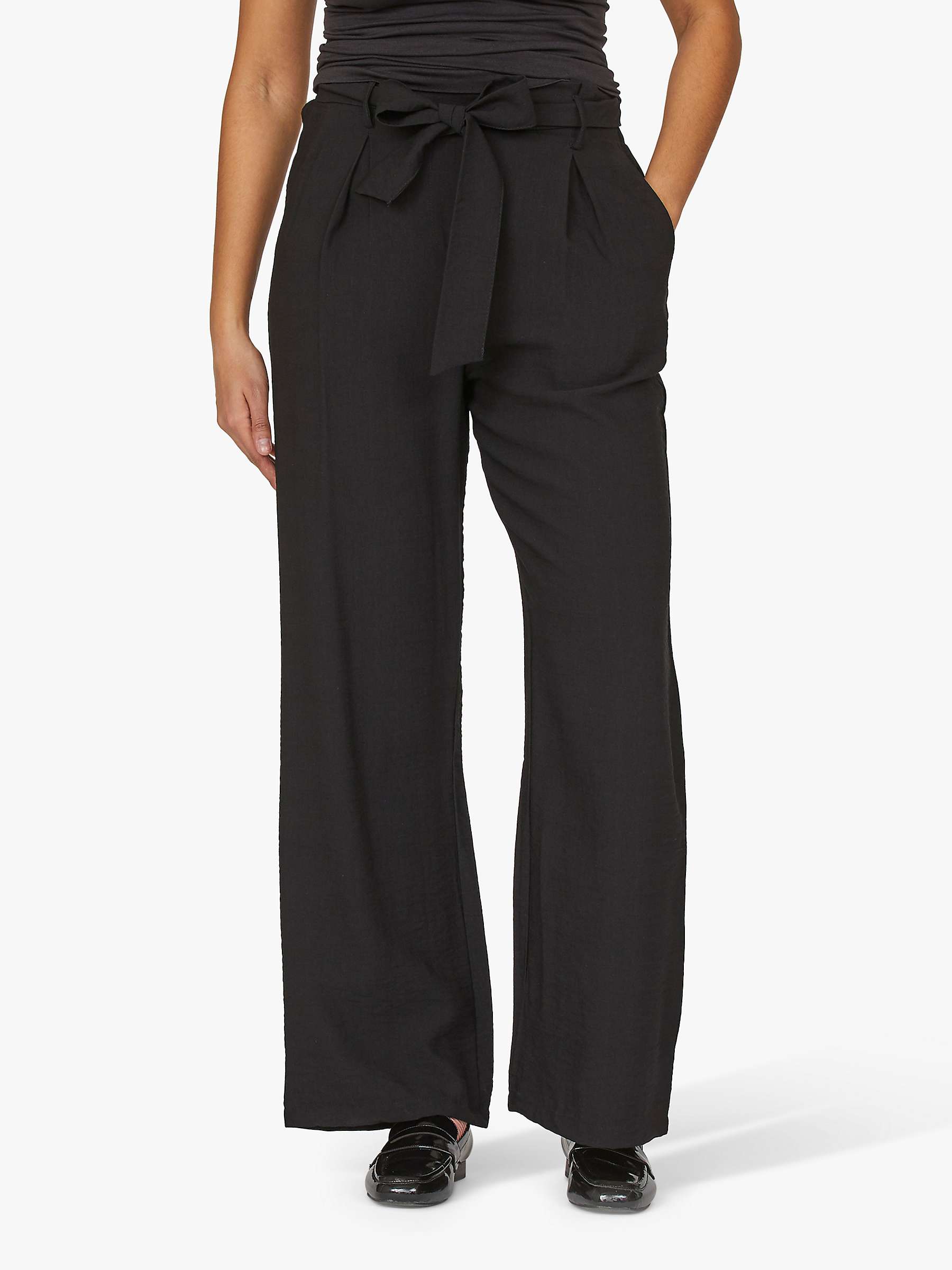 Buy Sisters Point MENA-PA1 Wide Fit Trousers, Black Online at johnlewis.com