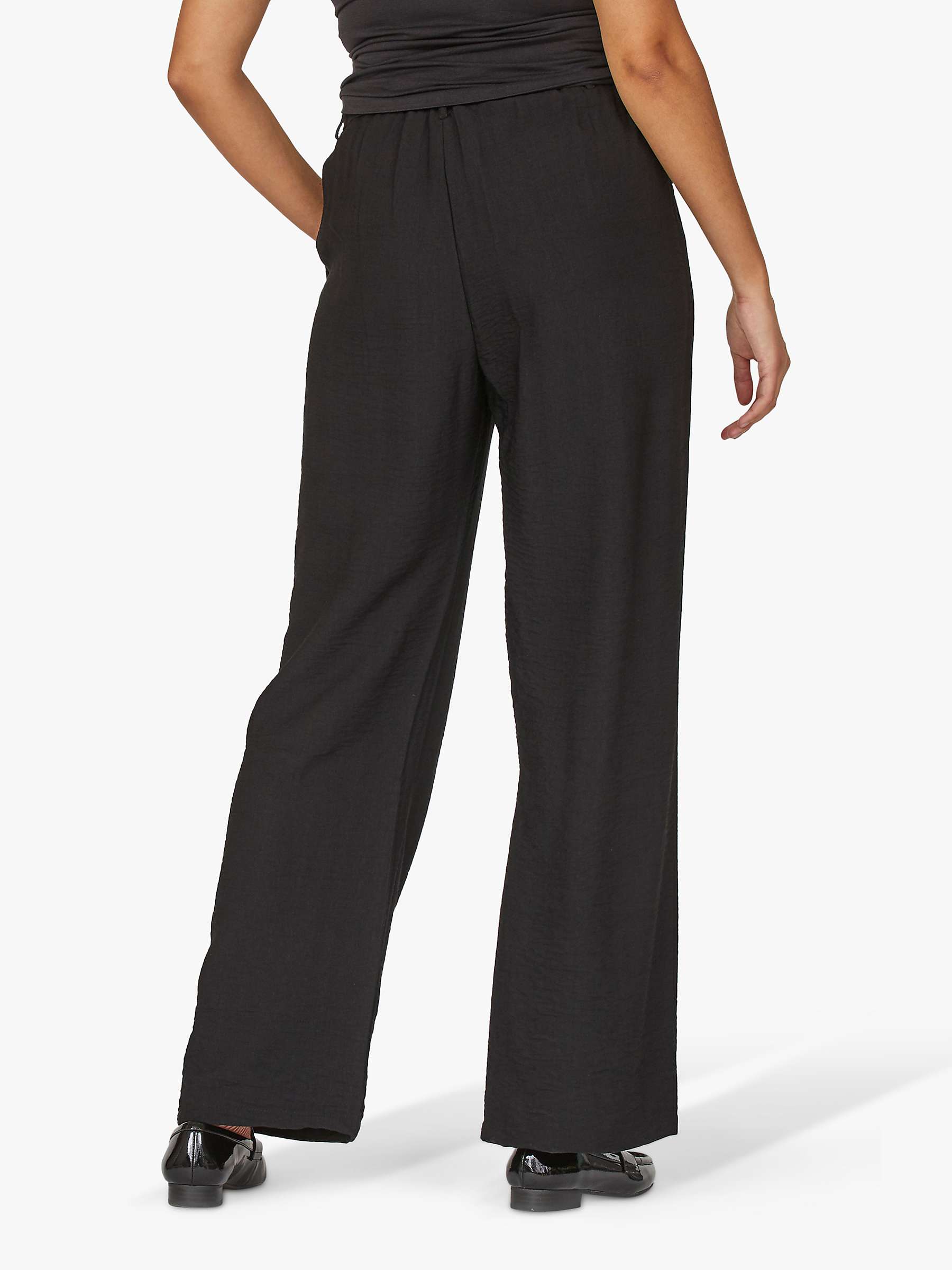 Buy Sisters Point MENA-PA1 Wide Fit Trousers, Black Online at johnlewis.com