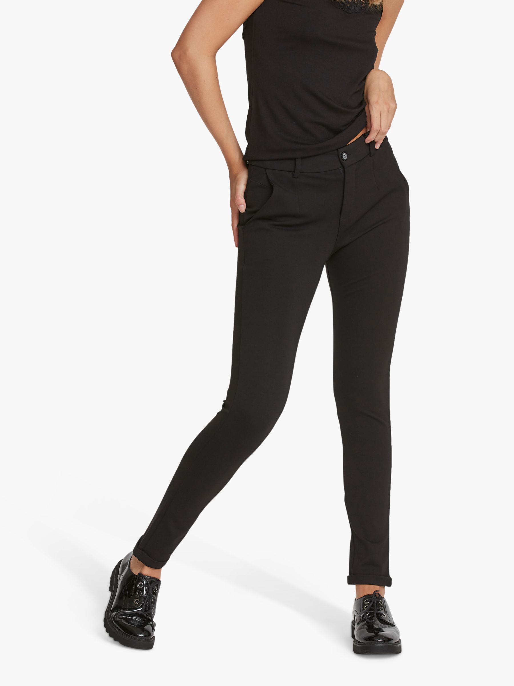 George slim straight black 2024 pants