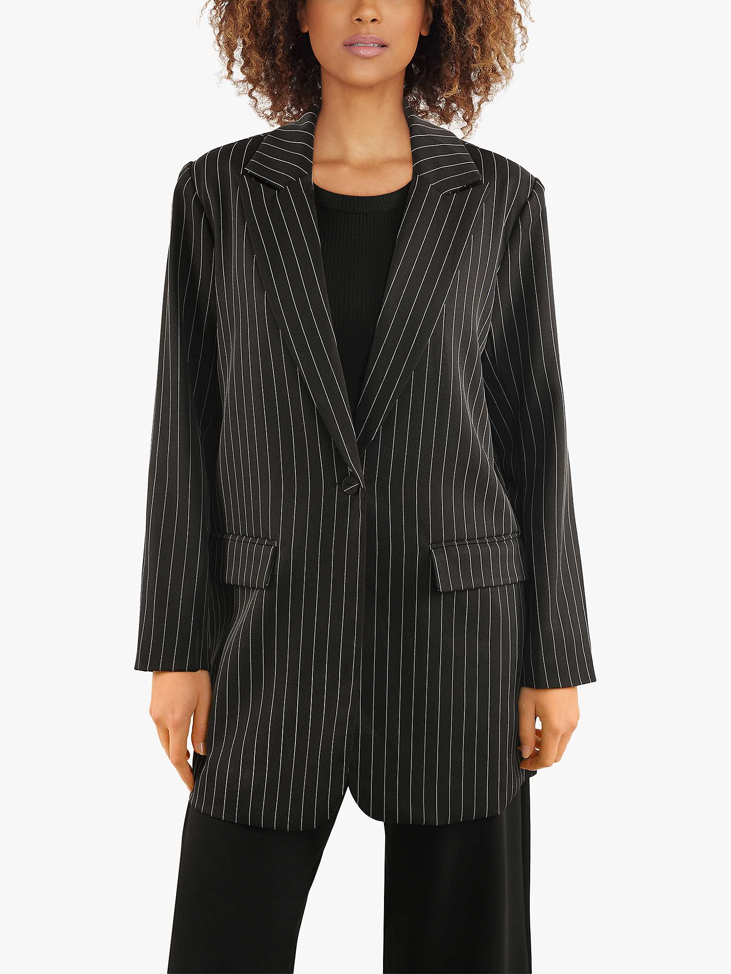 Buy Sisters Point Vagna Pinstripe Suit Blazer, Black Online at johnlewis.com