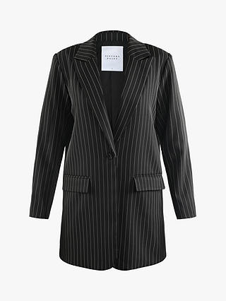 Sisters Point Vagna Pinstripe Suit Blazer, Black