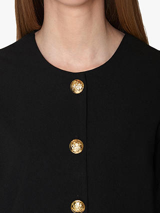 Sisters Point Naja Gold Crest Button Short Jacket, Black