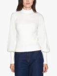 Sisters Point Hani Knitted High Neck Top, Cream