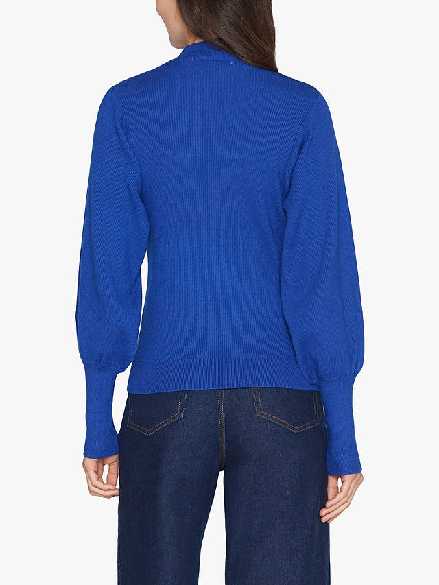Sisters Point Hani Knitted High Neck Top, Cobalt