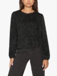 Sisters Point Eoia-ls Round Neck Knitted Top, Black