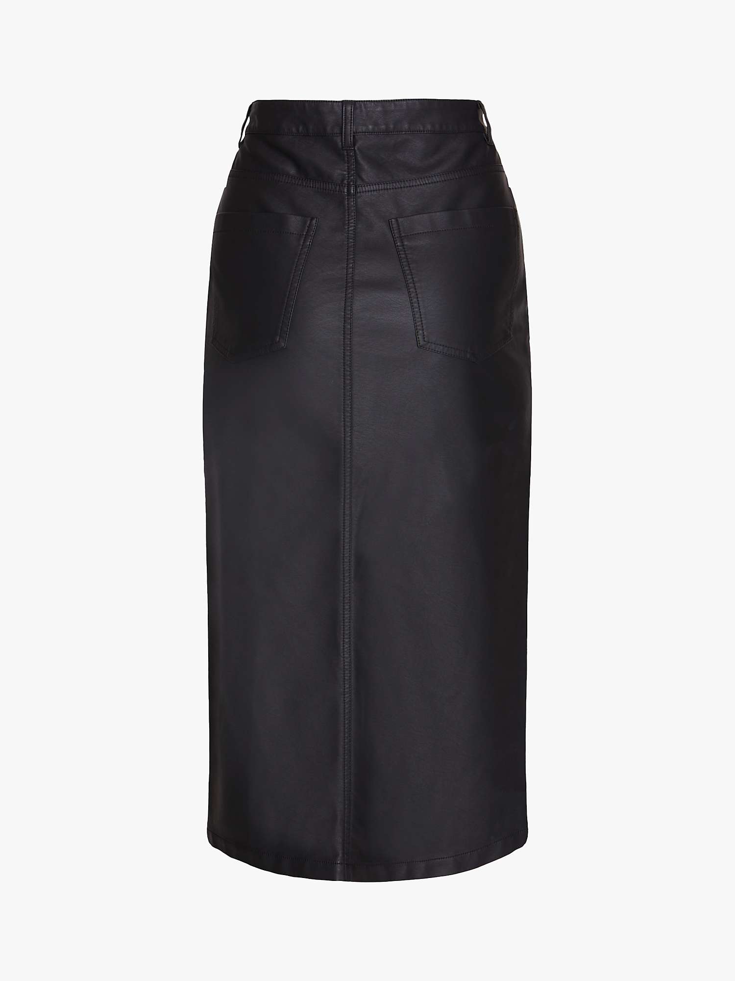 Buy Sisters Point Deia Leather Look Midi Skirt, Black Online at johnlewis.com