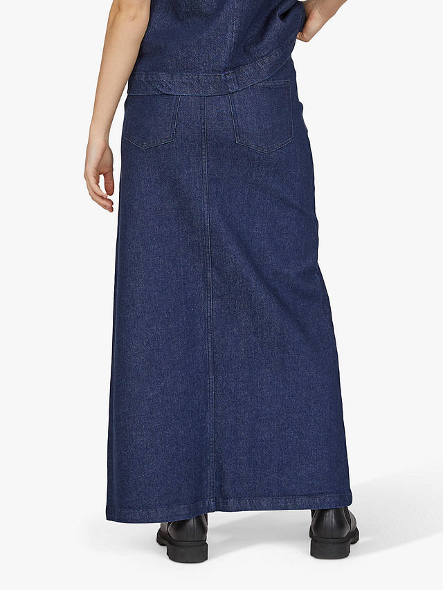 Sisters Point Olia Denim Maxi Skirt, Unwashed Blue
