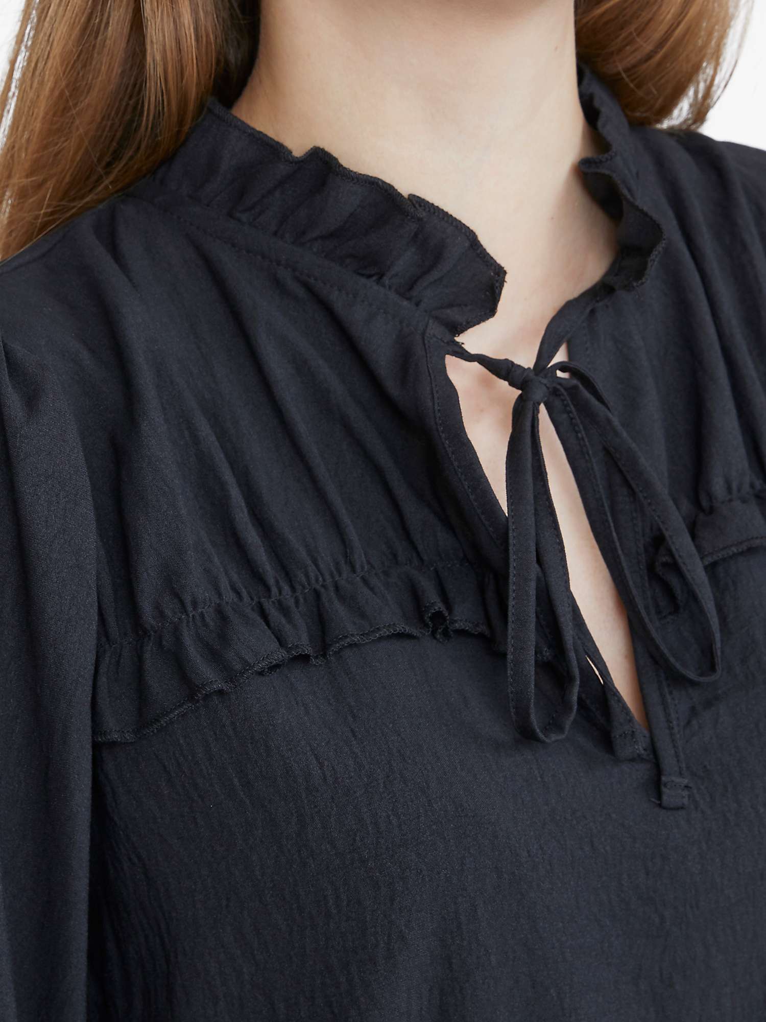 Buy Sisters Point Molia Tie Neck Blouse, Black Online at johnlewis.com