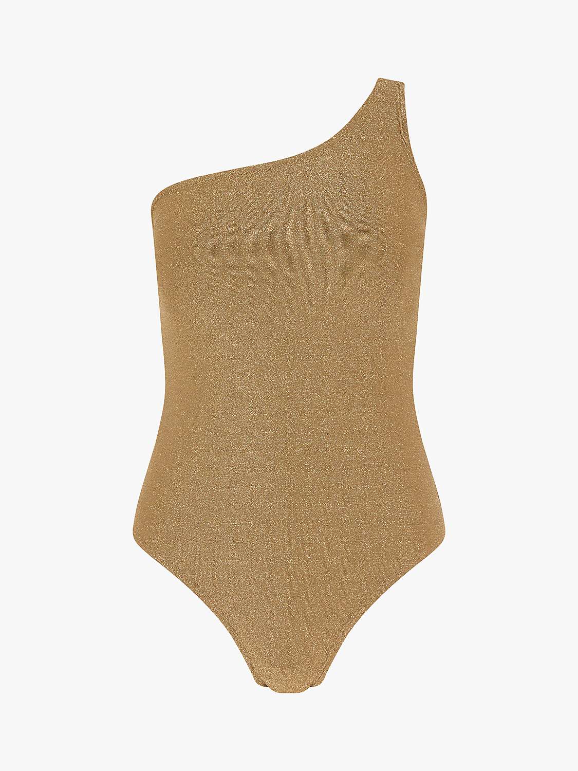 Buy Accessorize One Shoulder Metallic Shimmer Swimsuit, Gold Online at johnlewis.com
