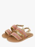 Accessorize Kids' Embellished Sandals, Brown/Multi