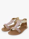Angels By Accessorize Kids' Diamond Beaded Sandals, Lilac/Multi