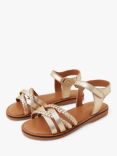 Angels by Accessorize Kids' Leather Plaited Sandals, Gold