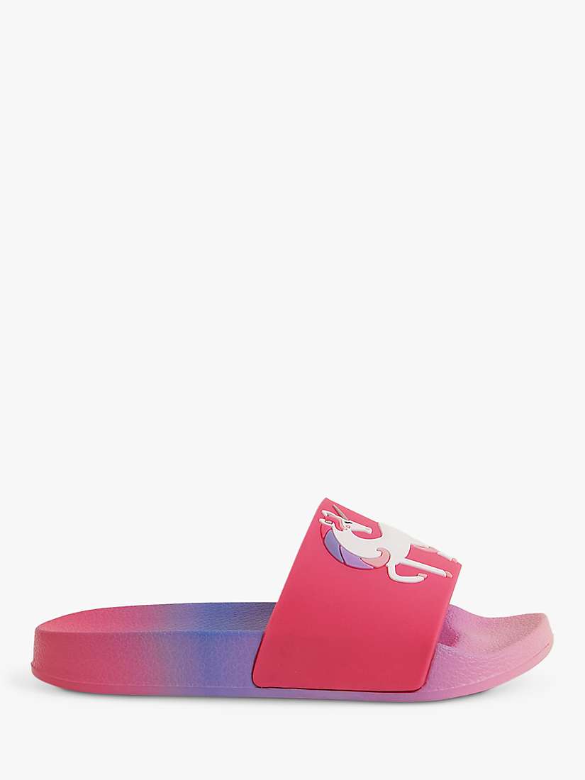 Buy Angels By Accessorize Kids' Unicorn Sliders, Pink/Multi Online at johnlewis.com