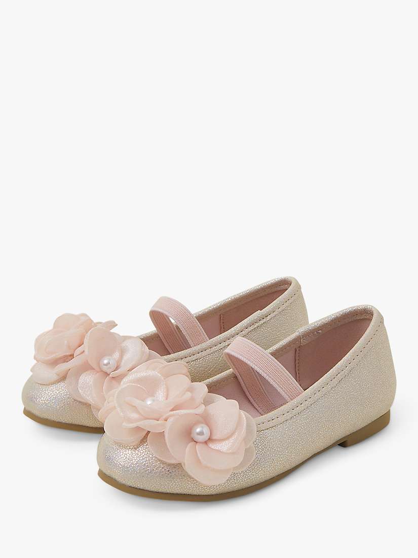 Buy Angels By Accessorize Kids' Floral Embellished Ballerina Shoes, Pink Online at johnlewis.com