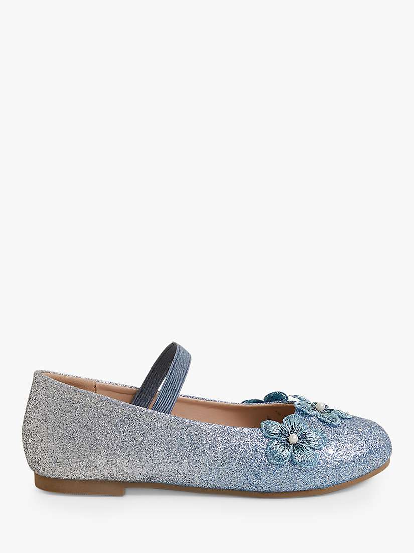 Buy Angels By Accessorize Kids' Floral Ombre Glitter Ballerina Shoes, Blue Online at johnlewis.com