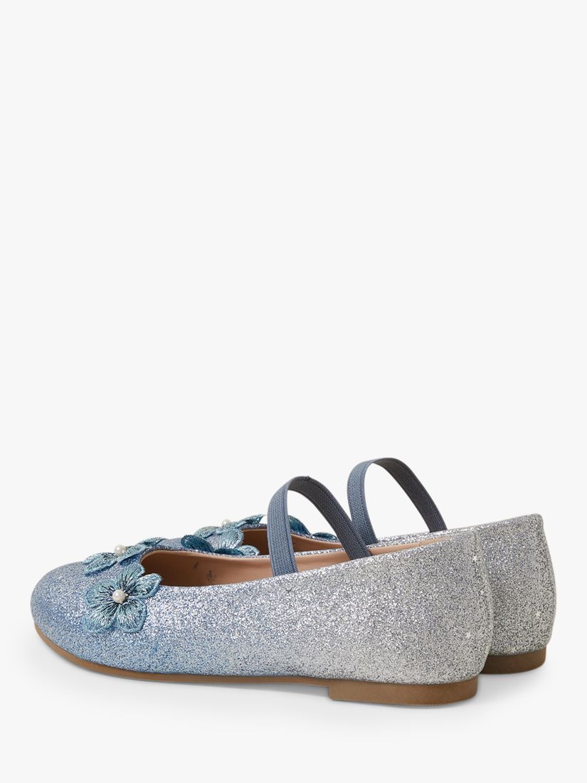 Buy Angels by Accessorize Kids' Floral Ombre Glitter Ballerina Shoes, Blue Online at johnlewis.com