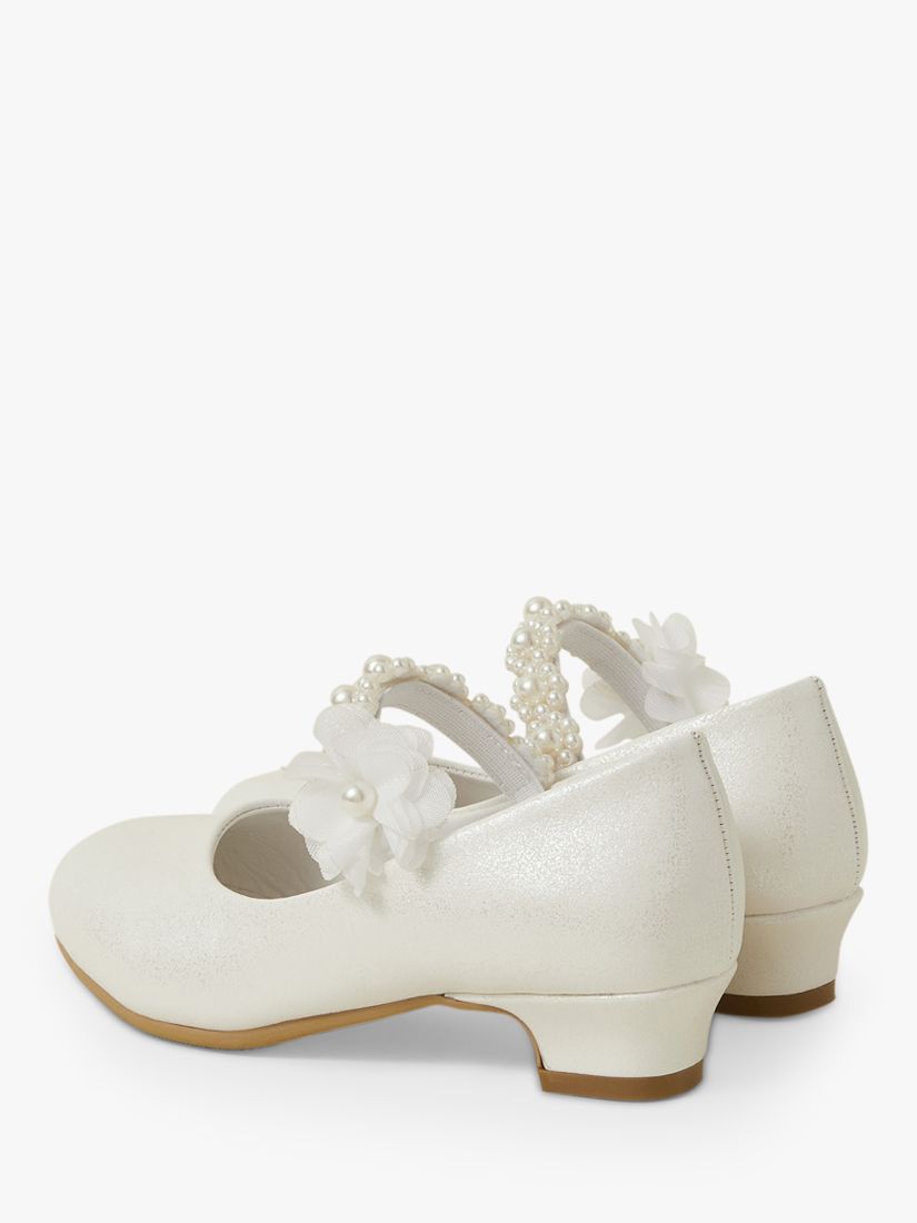 Buy Angels by Accessorize Kids' Pearl Strap Glitter Flamenco Shoes, Ivory Online at johnlewis.com