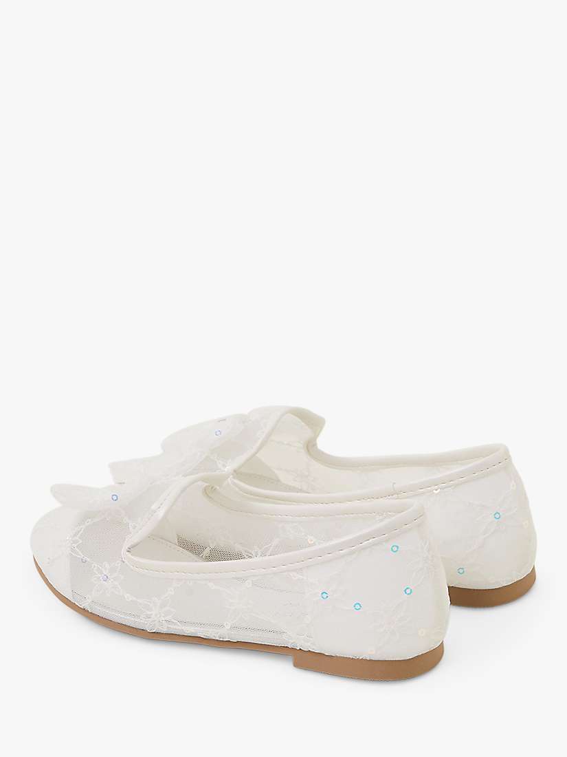 Buy Accessorize Kids' Lace Bow Ballerina Shoes, White Online at johnlewis.com