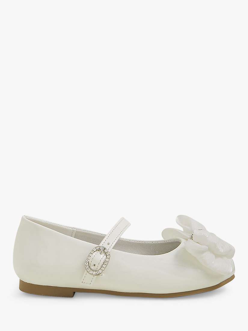 Buy Angels By Accessorize Kids' Patent Diamante Bow Ballerina Shoes, Ivory Online at johnlewis.com