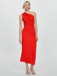Mango Naty One Shoulder Column Maxi Dress, Red