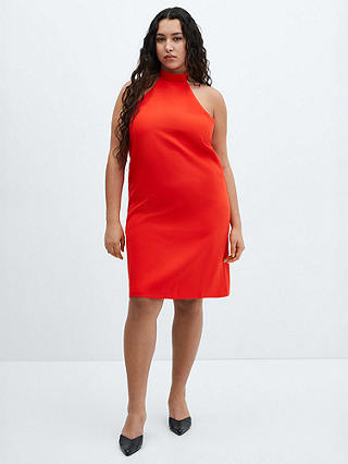 Mango Bobiet Halterneck Mini Dress, Red