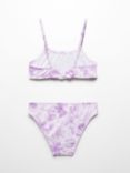 Mango Kids' Tie Dye Bikini, Light Pastel Purple