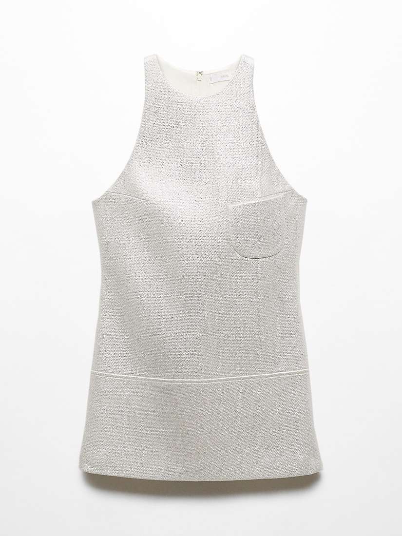 Buy Mango Valencia Sleeveless Mini Dress, Silver Online at johnlewis.com