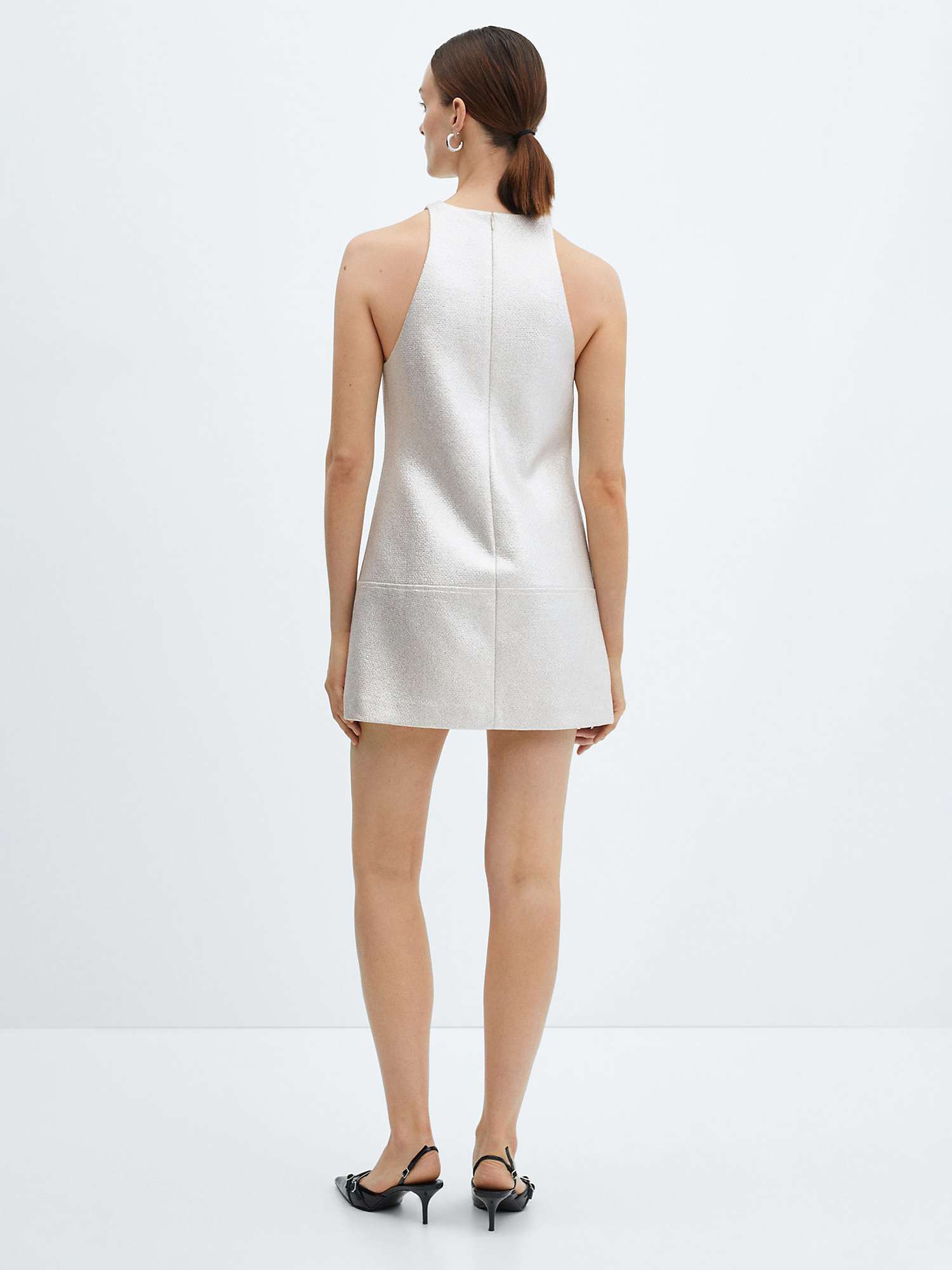 Buy Mango Valencia Sleeveless Mini Dress, Silver Online at johnlewis.com