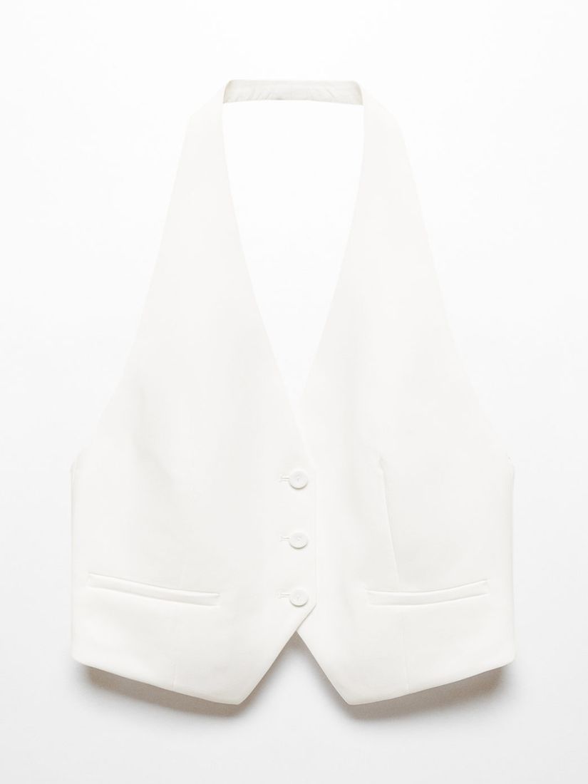 Buy Mango Iguana Halterneck Waistcoat, White Online at johnlewis.com