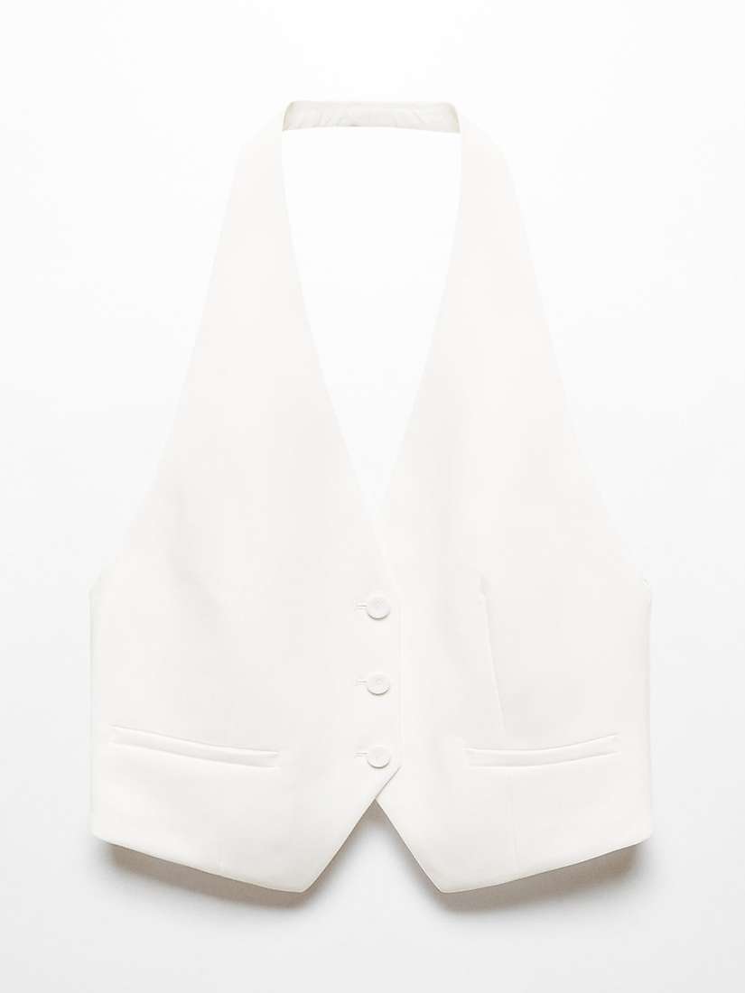 Buy Mango Iguana Halterneck Waistcoat, White Online at johnlewis.com
