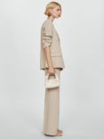 Mango Pompeya Wide Leg Trousers, Beige