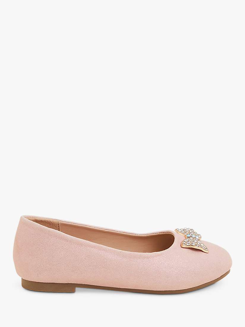 Buy Angels By Accessorize Kids' Gem Bow Ballerina Shoes, Pink Online at johnlewis.com