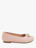 Angels by Accessorize Kids' Gem Bow Ballerina Shoes, Pink, Pink
