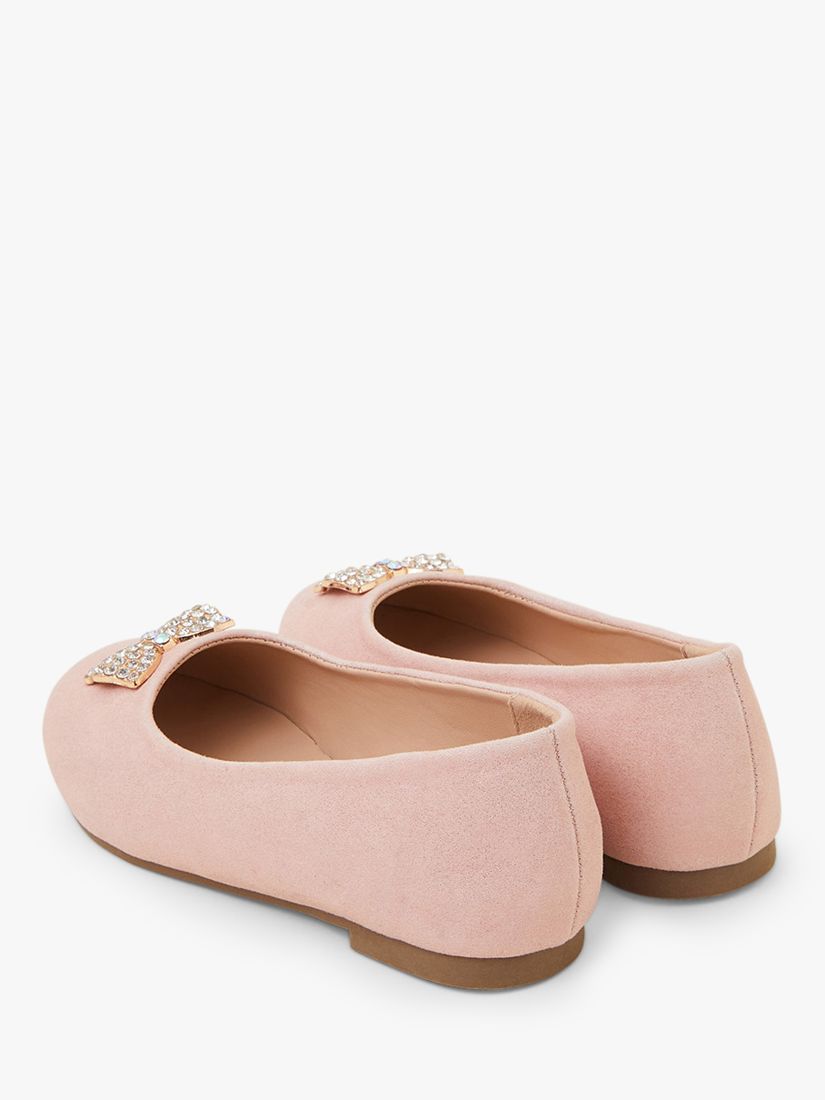 Buy Angels by Accessorize Kids' Gem Bow Ballerina Shoes, Pink Online at johnlewis.com