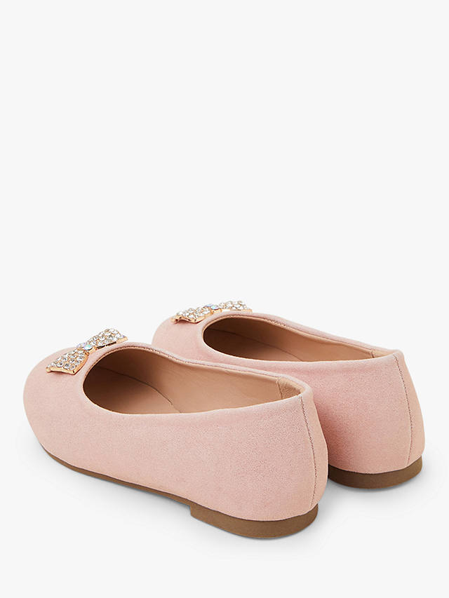 Angels By Accessorize Kids' Gem Bow Ballerina Shoes, Pink