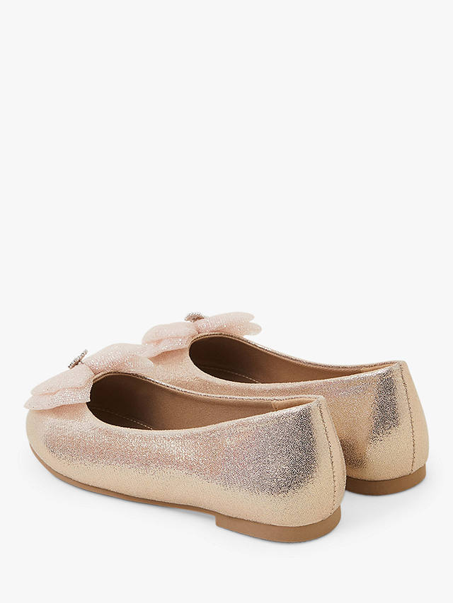 Angels By Accessorize Kids' Glitter Bow Ballerina Shoes, Gold