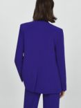 Mango Pompeya Collarless Suit Blazer, Bright Blue